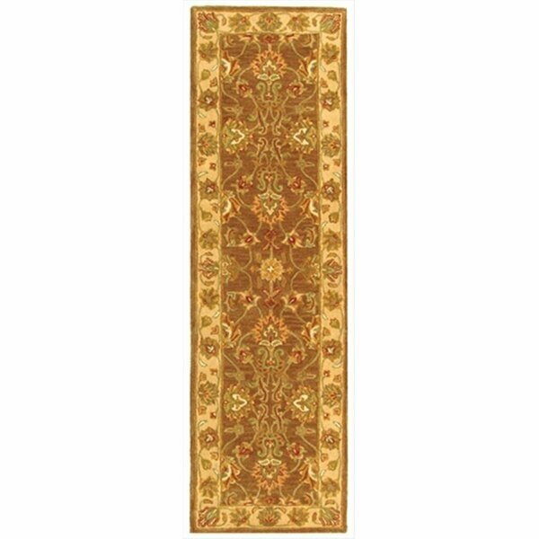 2 ft. - 3 in. x 10 ft. Runner- Traditional Heritage Brown And Ivory Hand Tufted Rug, Safavieh, Mfr#: HG343K-210